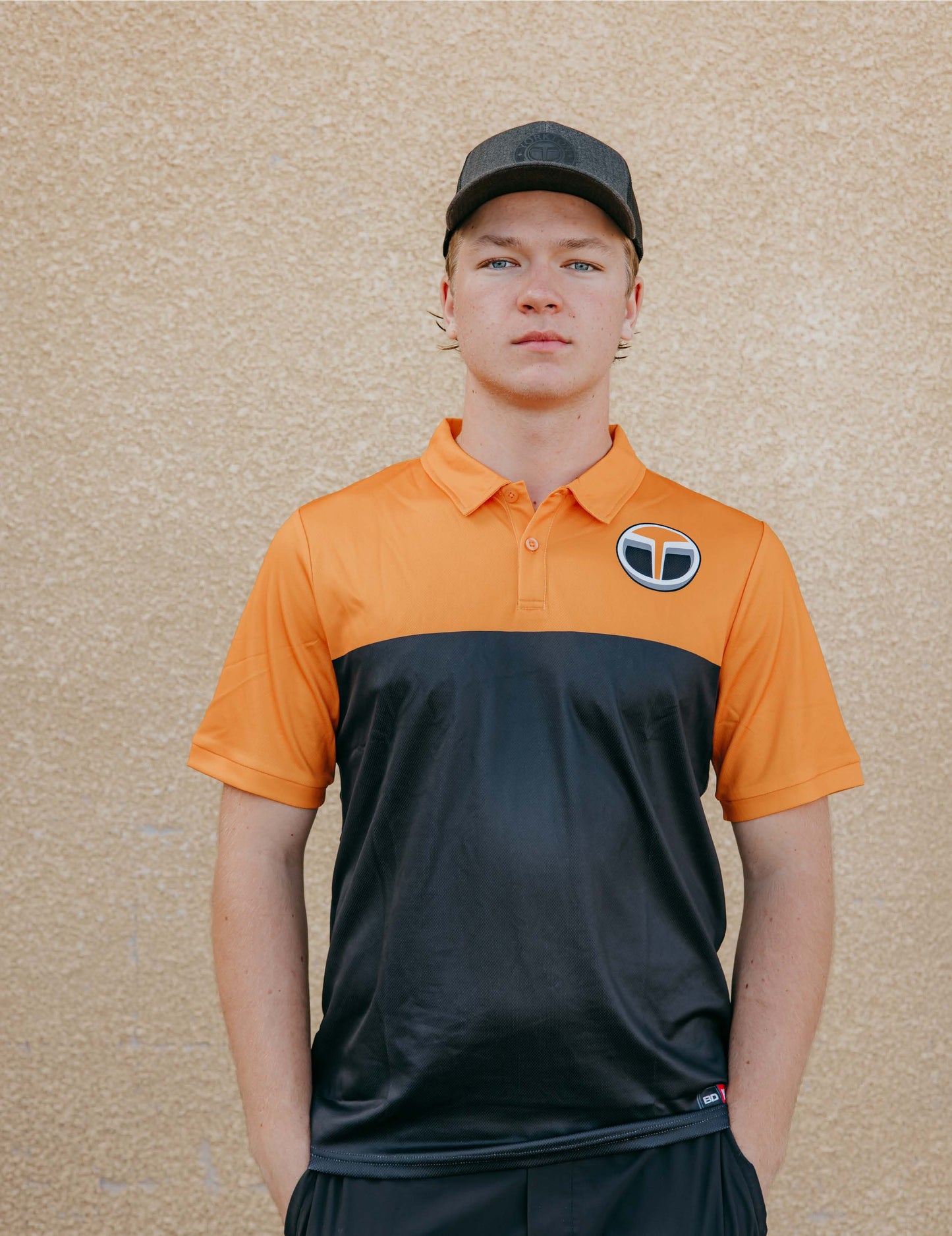 Golf Polo - Black and Orange